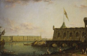 View of the Peter and Paul Fortress and Palace Embankment by Fyodor Alexeyev Oil Painting