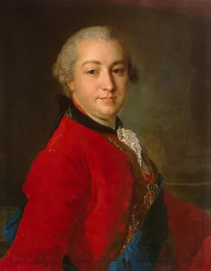 Portrait of Count Ivan Shuvalov by Fyodor Rokotov Oil Painting