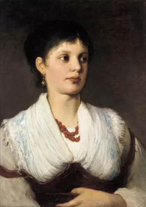 A Portrait of a Woman in Native Costume painting by Gabriel Cornelius Von Max