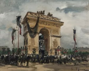 Funerailles de Victor Hugo, 31 mai et 1er juin 1885 by Gabriel Edouard Thurner Oil Painting