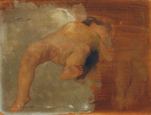 Liegender Putto by Gabriel Ferrier Oil Painting
