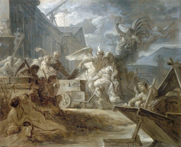 Allegorie de la ville de Paris  by Gabriel-Francois Doyen - Hand-Painted Oil Painting Reproduction
