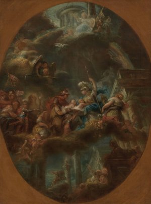 The Russian Nobility Offering the Imperial Princes to Minerva by Gabriel-Francois Doyen Oil Painting