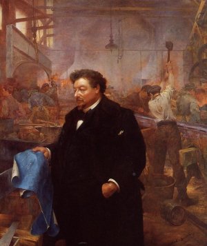 Gustave Eiffel by Gabriel Guerin Oil Painting