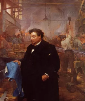 Gustave Eiffel by Gabriel Guerin Oil Painting