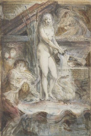 Allegorie op de dood van Voltaire by Gabriel Jacques De Saint-Aubin Oil Painting