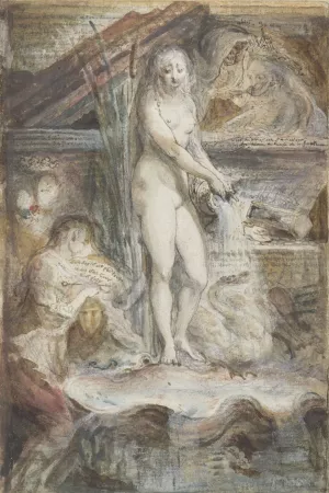 Allegorie op de dood van Voltaire by Gabriel Jacques De Saint-Aubin Oil Painting