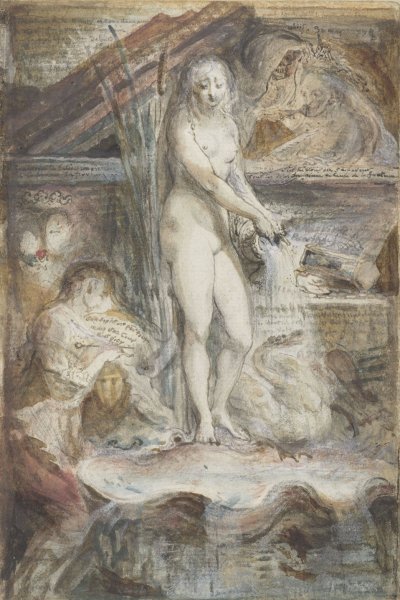 Allegorie op de dood van Voltaire  by Gabriel Jacques De Saint-Aubin - Hand-Painted Oil Painting Reproduction