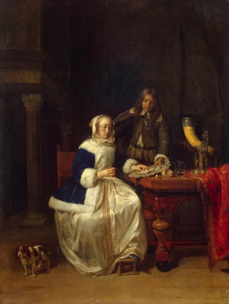 Main Product Photo of Breakfast Painting by Gabriel Metsu