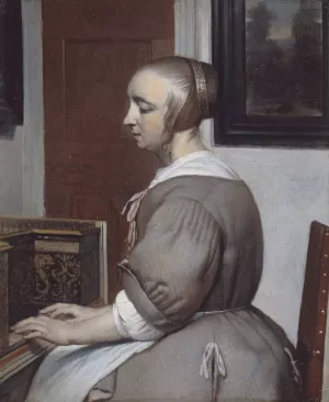 Femme au virginal by Gabriel Metsu Oil Painting