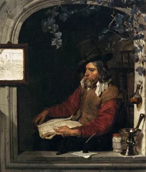 The Apothecary The Chemist Oil painting by Gabriel Metsu