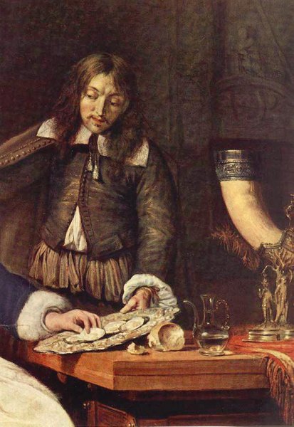 Main Product Photo of The Breakfast Detail Painting by Gabriel Metsu