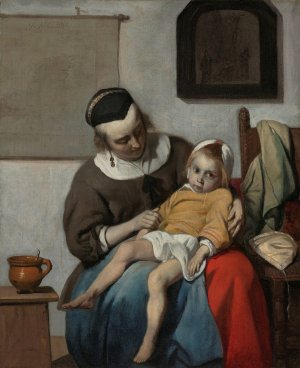 The Sick Child by Gabriel Metsu Oil Painting