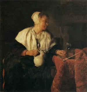 The Tippler the Wine Drinker Oil painting by Gabriel Metsu