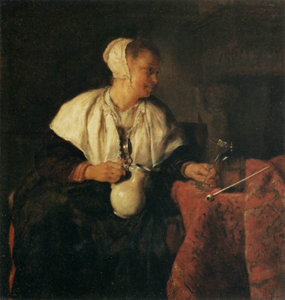 Main Product Photo of The Tippler the Wine Drinker Painting by Gabriel Metsu