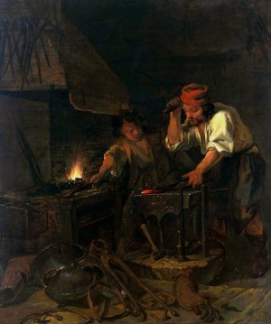 The Weaponsmith Oil painting by Gabriel Metsu