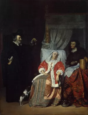 Visit of the Physician painting by Gabriel Metsu