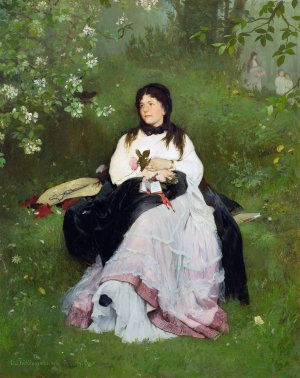 A spring fairy tale by Gabriel Von Max Oil Painting