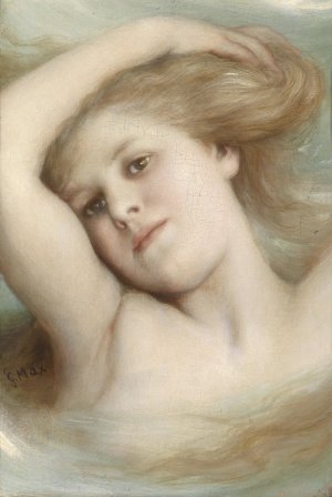 Kopf eines traumenden Madchens by Gabriel Von Max Oil Painting