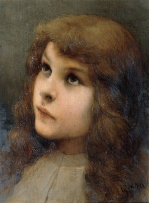 Studienkopf by Gabriel Von Max Oil Painting