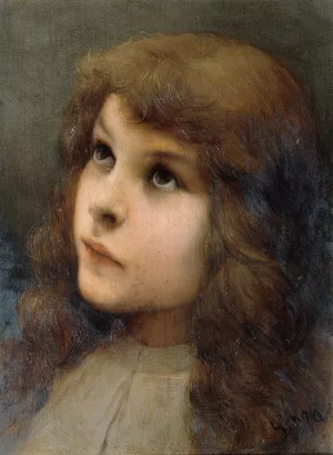Studienkopf by Gabriel Von Max Oil Painting
