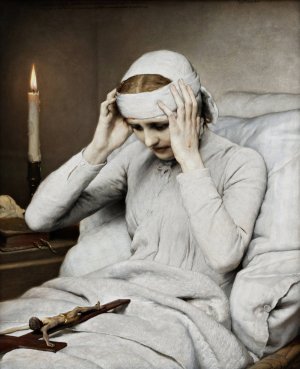 The Ecstatic Virgin Anna Katharina Emmerich by Gabriel Von Max Oil Painting