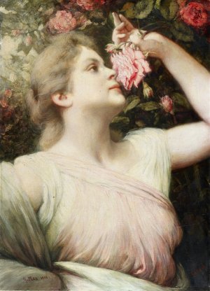 The Smell by Gabriel Von Max Oil Painting