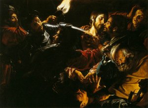 Taking of Christ with the Malchus Episode by Gerard Douffet Oil Painting