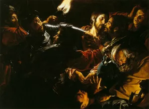 Taking of Christ with the Malchus Episode painting by Gerard Douffet
