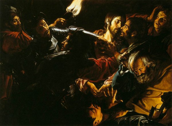 Taking of Christ with the Malchus Episode by Gerard Douffet - Hand-Painted Oil Painting Reproduction