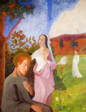 Saint Francis and the Vision of the Three White Virgins by Gad Frederick Clement Oil Painting