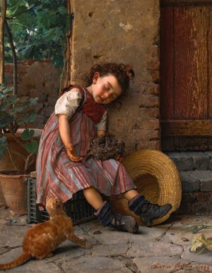 A Propitious Moment by Gaetano Chierici Oil Painting