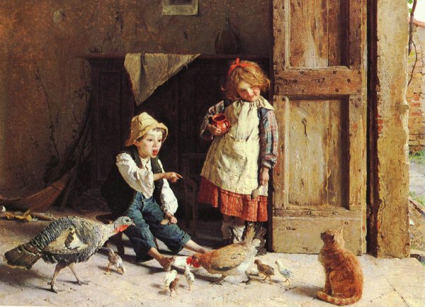 Discipline by Gaetano Chierici - Hand-Painted Oil Painting Reproduction
