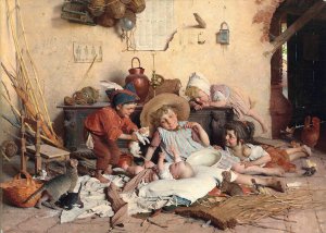 Gioie infantili by Gaetano Chierici Oil Painting