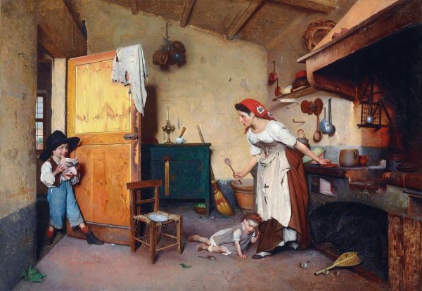 La Maschera  by Gaetano Chierici - Hand-Painted Oil Painting Reproduction