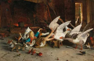Una Catastrofe by Gaetano Chierici Oil Painting