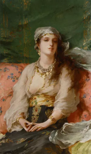 A Turkish Beauty by Gaetano De Martini Oil Painting