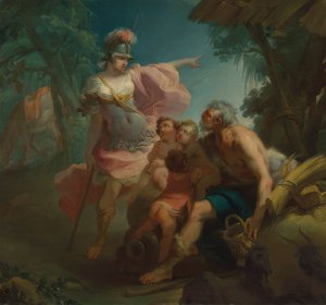 Erminia amongst the Shepherds by Gaetano Gandolfi Oil Painting
