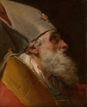 Head of a Bishop by Gaetano Gandolfi Oil Painting
