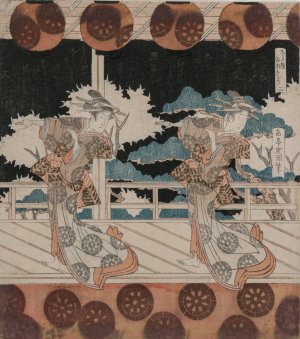 The Dance at Furuichi for the Hisagataya Group by Gakutei Harunobu Oil Painting