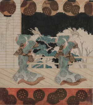 The Dance at Furuichi for the Hisagataya Group by Gakutei Harunobu Oil Painting