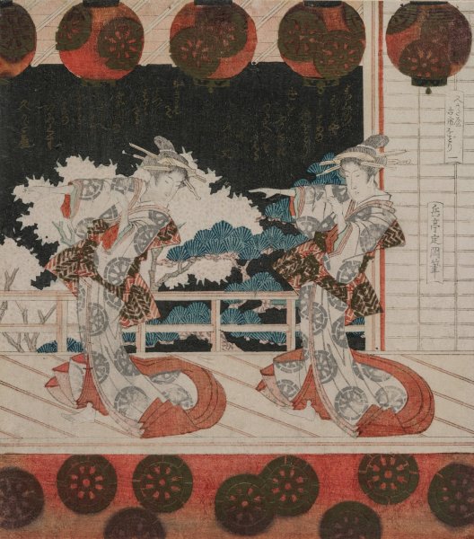 The Dance at Furuichi for the Hisagataya Group  by Gakutei Harunobu - Hand-Painted Oil Painting Reproduction