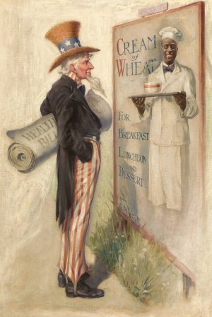 Well, You're Helping Some, Cream of Wheat ad illustration by Galen J. Perrett Oil Painting