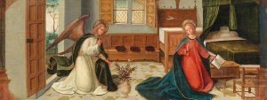Annunciation Oil painting by Gandolfino Da Roreto