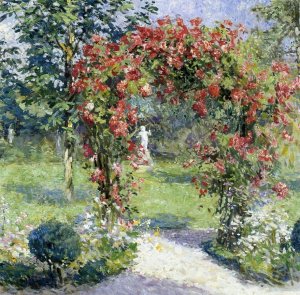 The Crimson Rambler by Gari Melchers Oil Painting
