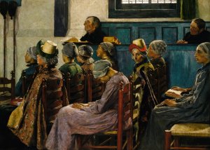 The Sermon by Gari Melchers Oil Painting