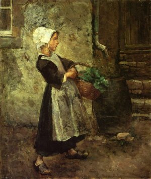 The Vegetable Girl by Gari Melchers Oil Painting