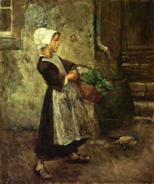 Main Product Photo of The Vegetable Girl Painting by Gari Melchers
