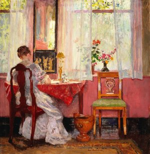 Writing by Gari Melchers Oil Painting