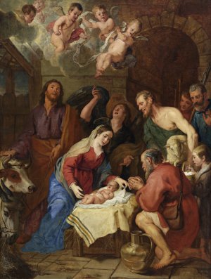 The Adoration Of The Shepherds by Gaspar De Crayer Oil Painting